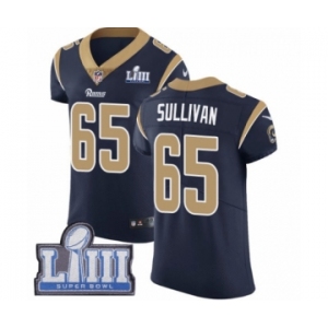 Men's Nike Los Angeles Rams #65 John Sullivan Navy Blue Team Color Vapor Untouchable Elite Player Super Bowl LIII Bound NFL Jersey