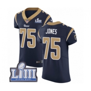 Men's Nike Los Angeles Rams #75 Deacon Jones Navy Blue Team Color Vapor Untouchable Elite Player Super Bowl LIII Bound NFL Jersey