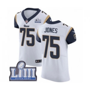 Men's Nike Los Angeles Rams #75 Deacon Jones White Vapor Untouchable Elite Player Super Bowl LIII Bound NFL Jersey