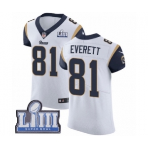 Men's Nike Los Angeles Rams #81 Gerald Everett White Vapor Untouchable Elite Player Super Bowl LIII Bound NFL Jersey