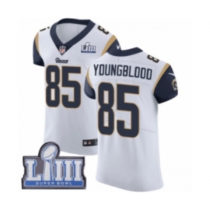 Men's Nike Los Angeles Rams #85 Jack Youngblood White Vapor Untouchable Elite Player Super Bowl LIII Bound NFL Jersey
