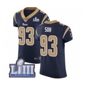 Men's Nike Los Angeles Rams #93 Ndamukong Suh Navy Blue Team Color Vapor Untouchable Elite Player Super Bowl LIII Bound NFL Jersey