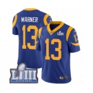 Men's Nike Los Angeles Rams #13 Kurt Warner Royal Blue Alternate Vapor Untouchable Limited Player Super Bowl LIII Bound NFL Jersey