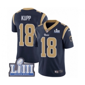 Men's Nike Los Angeles Rams #18 Cooper Kupp Navy Blue Team Color Vapor Untouchable Limited Player Super Bowl LIII Bound NFL Jersey