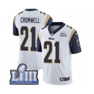 Men's Nike Los Angeles Rams #21 Nolan Cromwell White Vapor Untouchable Limited Player Super Bowl LIII Bound NFL Jersey