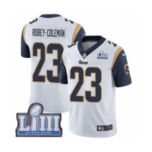 Men's Nike Los Angeles Rams #23 Nickell Robey-Coleman White Vapor Untouchable Limited Player Super Bowl LIII Bound NFL Jersey