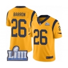 Men's Nike Los Angeles Rams #26 Mark Barron Limited Gold Rush Vapor Untouchable Super Bowl LIII Bound NFL Jersey