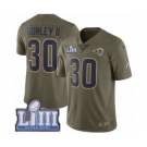 Men's Nike Los Angeles Rams #30 Todd Gurley Limited Olive 2017 Salute to Service Super Bowl LIII Bound NFL Jersey