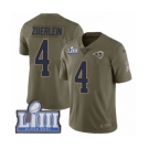 Men's Nike Los Angeles Rams #4 Greg Zuerlein Limited Olive 2017 Salute to Service Super Bowl LIII Bound NFL Jersey