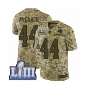 Men's Nike Los Angeles Rams #44 Jacob McQuaide Limited Camo 2018 Salute to Service Super Bowl LIII Bound NFL Jersey