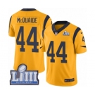 Men's Nike Los Angeles Rams #44 Jacob McQuaide Limited Gold Rush Vapor Untouchable Super Bowl LIII Bound NFL Jersey