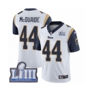 Men's Nike Los Angeles Rams #44 Jacob McQuaide White Vapor Untouchable Limited Player Super Bowl LIII Bound NFL Jersey