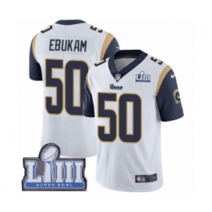 Men's Nike Los Angeles Rams #50 Samson Ebukam White Vapor Untouchable Limited Player Super Bowl LIII Bound NFL Jersey
