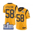 Men's Nike Los Angeles Rams #58 Cory Littleton Limited Gold Rush Vapor Untouchable Super Bowl LIII Bound NFL Jersey