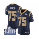 Men's Nike Los Angeles Rams #75 Deacon Jones Navy Blue Team Color Vapor Untouchable Limited Player Super Bowl LIII Bound NFL Jersey