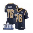 Men's Nike Los Angeles Rams #76 Orlando Pace Navy Blue Team Color Vapor Untouchable Limited Player Super Bowl LIII Bound NFL Jersey