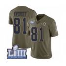 Men's Nike Los Angeles Rams #81 Gerald Everett Limited Olive 2017 Salute to Service Super Bowl LIII Bound NFL Jersey