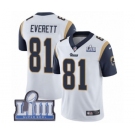 Men's Nike Los Angeles Rams #81 Gerald Everett White Vapor Untouchable Limited Player Super Bowl LIII Bound NFL Jersey