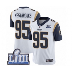 Men's Nike Los Angeles Rams #95 Ethan Westbrooks White Vapor Untouchable Limited Player Super Bowl LIII Bound NFL Jersey