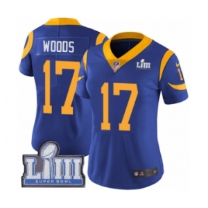 Women's Nike Los Angeles Rams #17 Robert Woods Royal Blue Alternate Vapor Untouchable Limited Player Super Bowl LIII Bound NFL Jersey