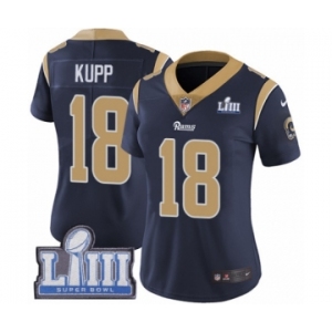 Women's Nike Los Angeles Rams #18 Cooper Kupp Navy Blue Team Color Vapor Untouchable Limited Player Super Bowl LIII Bound NFL Jersey