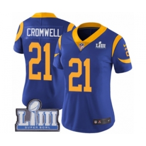 Women's Nike Los Angeles Rams #21 Nolan Cromwell Royal Blue Alternate Vapor Untouchable Limited Player Super Bowl LIII Bound NFL Jersey