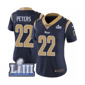 Women's Nike Los Angeles Rams #22 Marcus Peters Navy Blue Team Color Vapor Untouchable Limited Player Super Bowl LIII Bound NFL Jersey