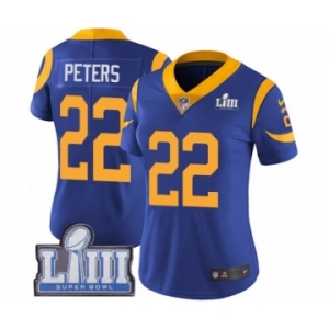 Women's Nike Los Angeles Rams #22 Marcus Peters Royal Blue Alternate Vapor Untouchable Limited Player Super Bowl LIII Bound NFL Jersey