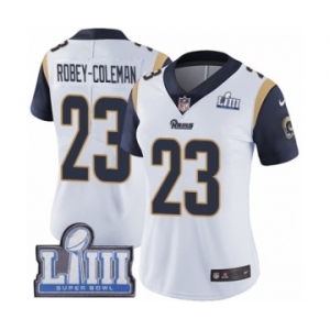 Women's Nike Los Angeles Rams #23 Nickell Robey-Coleman White Vapor Untouchable Limited Player Super Bowl LIII Bound NFL Jersey