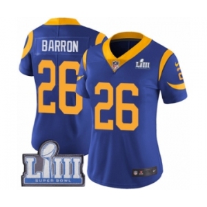 Women's Nike Los Angeles Rams #26 Mark Barron Royal Blue Alternate Vapor Untouchable Limited Player Super Bowl LIII Bound NFL Jersey