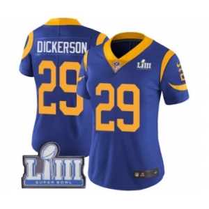Women's Nike Los Angeles Rams #29 Eric Dickerson Royal Blue Alternate Vapor Untouchable Limited Player Super Bowl LIII Bound NFL Jersey