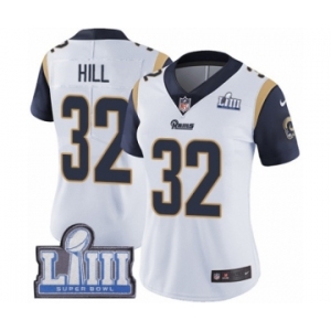 Women's Nike Los Angeles Rams #32 Troy Hill White Vapor Untouchable Limited Player Super Bowl LIII Bound NFL Jersey