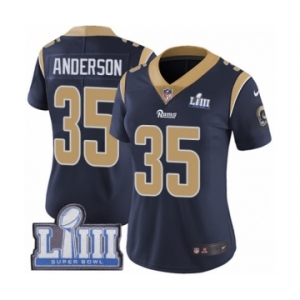 Women's Nike Los Angeles Rams #35 C.J. Anderson Navy Blue Team Color Vapor Untouchable Limited Player Super Bowl LIII Bound NFL Jersey