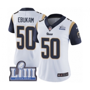 Women's Nike Los Angeles Rams #50 Samson Ebukam White Vapor Untouchable Limited Player Super Bowl LIII Bound NFL Jersey