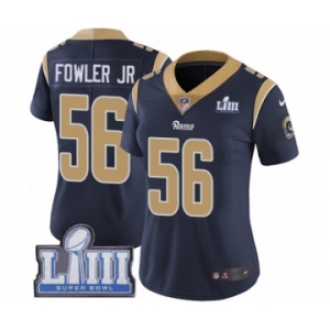 Women's Nike Los Angeles Rams #56 Dante Fowler Jr Navy Blue Team Color Vapor Untouchable Limited Player Super Bowl LIII Bound NFL Jersey