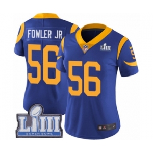 Women's Nike Los Angeles Rams #56 Dante Fowler Jr Royal Blue Alternate Vapor Untouchable Limited Player Super Bowl LIII Bound NFL Jersey