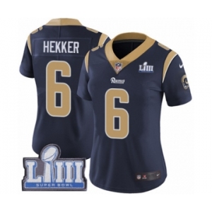 Women's Nike Los Angeles Rams #6 Johnny Hekker Navy Blue Team Color Vapor Untouchable Limited Player Super Bowl LIII Bound NFL Jersey