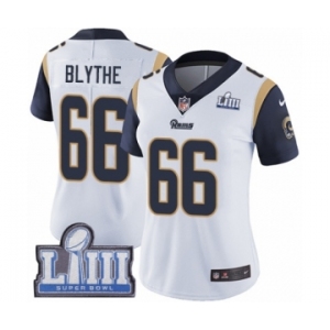 Women's Nike Los Angeles Rams #66 Austin Blythe White Vapor Untouchable Limited Player Super Bowl LIII Bound NFL Jersey