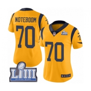 Women's Nike Los Angeles Rams #70 Joseph Noteboom Limited Gold Rush Vapor Untouchable Super Bowl LIII Bound NFL Jersey
