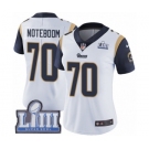 Women's Nike Los Angeles Rams #70 Joseph Noteboom White Vapor Untouchable Limited Player Super Bowl LIII Bound NFL Jersey