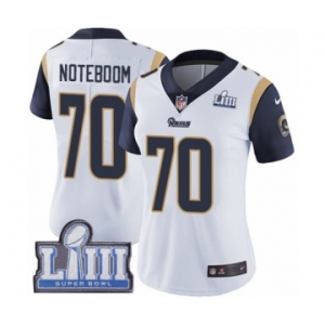 Women's Nike Los Angeles Rams #70 Joseph Noteboom White Vapor Untouchable Limited Player Super Bowl LIII Bound NFL Jersey