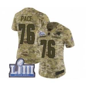 Women's Nike Los Angeles Rams #76 Orlando Pace Limited Camo 2018 Salute to Service Super Bowl LIII Bound NFL Jersey