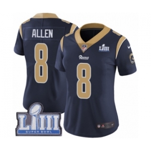 Women's Nike Los Angeles Rams #8 Brandon Allen Navy Blue Team Color Vapor Untouchable Limited Player Super Bowl LIII Bound NFL Jersey