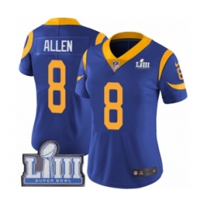 Women's Nike Los Angeles Rams #8 Brandon Allen Royal Blue Alternate Vapor Untouchable Limited Player Super Bowl LIII Bound NFL Jersey