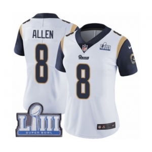 Women's Nike Los Angeles Rams #8 Brandon Allen White Vapor Untouchable Limited Player Super Bowl LIII Bound NFL Jersey