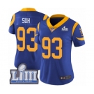 Women's Nike Los Angeles Rams #93 Ndamukong Suh Royal Blue Alternate Vapor Untouchable Limited Player Super Bowl LIII Bound NFL Jersey