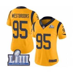 Women's Nike Los Angeles Rams #95 Ethan Westbrooks Limited Gold Rush Vapor Untouchable Super Bowl LIII Bound NFL Jersey