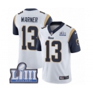 Youth Nike Los Angeles Rams #13 Kurt Warner White Vapor Untouchable Limited Player Super Bowl LIII Bound NFL Jersey