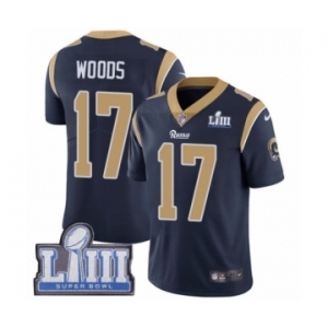 Youth Nike Los Angeles Rams #17 Robert Woods Navy Blue Team Color Vapor Untouchable Limited Player Super Bowl LIII Bound NFL Jersey