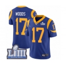 Youth Nike Los Angeles Rams #17 Robert Woods Royal Blue Alternate Vapor Untouchable Limited Player Super Bowl LIII Bound NFL Jersey